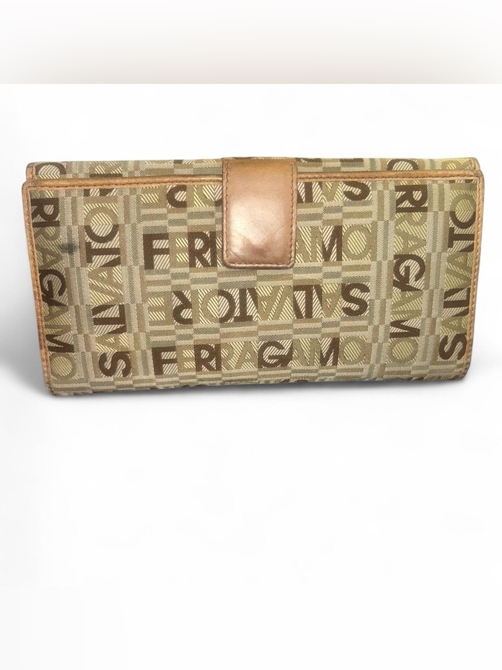 Salvatore Ferragamo Vintage Logo Jacquard Continental Wallet Made in Italy - Picture 4 of 9